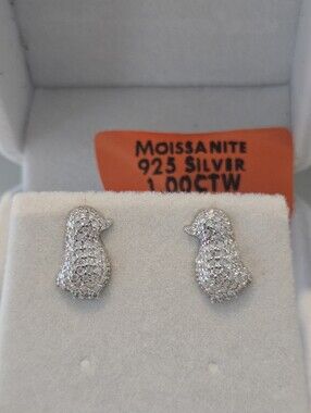 Penguin Moissanite 925 Sterling Silver 1 Ctw earrings